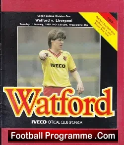 Watford v Liverpool 1985 - football programme