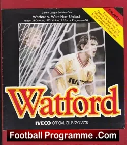 Watford v West Ham United 1983 - football programme
