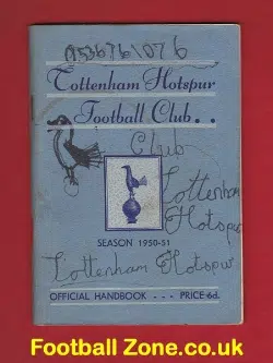 Tottenham Hotspur Spurs Official Handbook 1950 - 1951