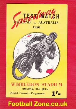 England Speedway v Australia 1950 – at Wimbledon