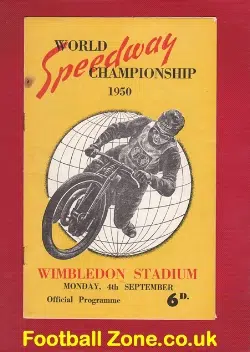 World Championship Speedway Programe 1950 – At Wimbledon