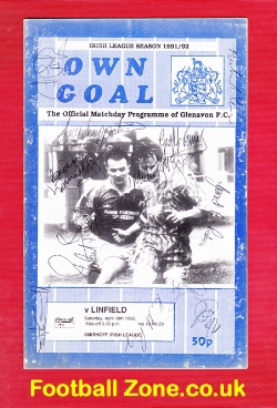 Glenavon v Linfield 1992 – Multi Autographed Signed