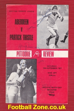 Aberdeen v Partick Thistle 1977 – Multi Autographed SIGNED