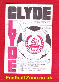 Clyde v Stranraer 1982 – Multi Autographed Signed