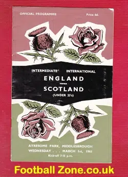 England v Scotland 1961 – Under 23 Match at Boro + Denis Law