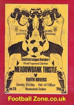 Meadowbank Thistle v Raith Rovers 1984 – Multi Autograph Signed