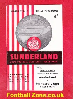 Sunderland v Standard Liege 1962 – Belgium