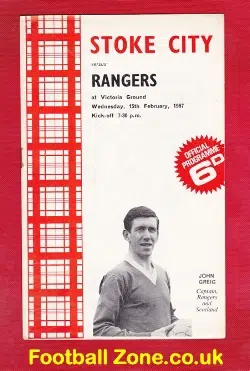 Stoke City v Glasgow Rangers 1967 - Victoria Ground
