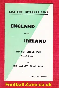 England v Ireland 1968 - Amateur International at Charlton