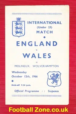England v Wales 1966 - U23 International at Wolves