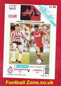 Southampton v Liverpool 1991 - ITV Sport Issue