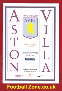 Aston Villa v Manchester United 2008
