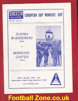 Sliema Wanderers v Borough United 1963 – ECWC – Malta