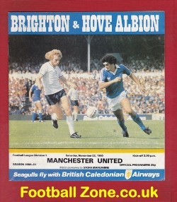 Brighton Hove Albion v Manchester United 1980