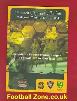 Norwich City Malaysia Tour 2004 – Asia – Rare