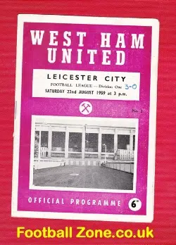 West Ham United v Leicester City 1959