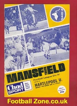 Mansfield Town v Hartlepool United 1981 - Multi Signed