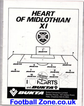 Heart Of Midlothian v Clydebank 1986 – Multi Autographed SIGNED
