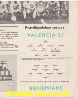 Bohemian v Valencia 1981 – Multi Autographed Signed