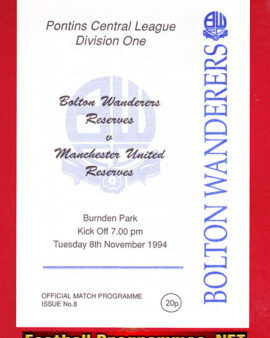 Bolton Wanderers v Manchester United 1994 – Reserves Match
