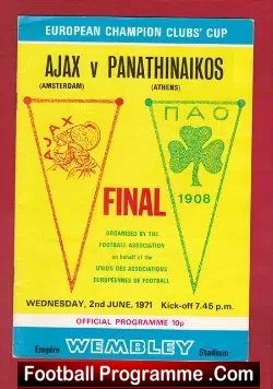 Ajax v Panathinaikos 1971 – European Cup Final