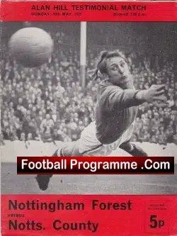 Alan Hill Testimonial Benefit Nottingham Forest 1971