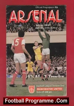 Arsenal v Manchester United 1980 - football programme