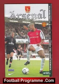 Arsenal v Manchester United 2001 - League Cup - football programme