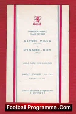 Aston Villa v Dynamo Kiev 1961 – Russia