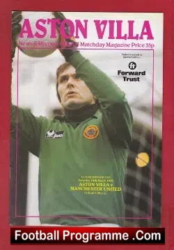 Aston Villa v Manchester United 1981 - football programme