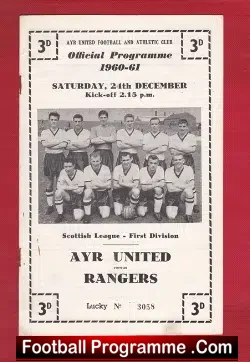 Ayr United v Glasgow Rangers 1960