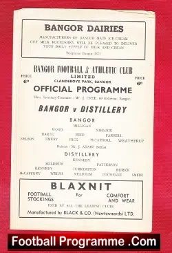 Bangor City v Distillery 1960s