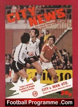 Bristol City v Manchester United 1979 - football programme