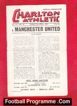 Charlton Athletic v Manchester United 1953
