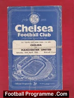 Chelsea v Manchester United 1955 – Youth Cup Semi Final Edwards