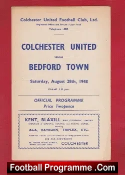 Colchester United v Bedford Town 1948