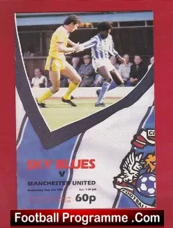 Coventry City v Manchester United 1987 - football programme