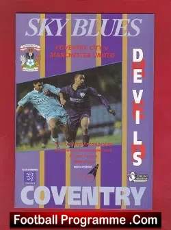 Coventry City v Manchester United 1995 - football programme