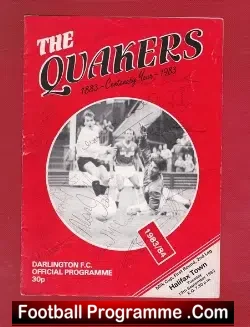 Darlington v Halifax Town 1983 - Multi Autographed Signed - football programme