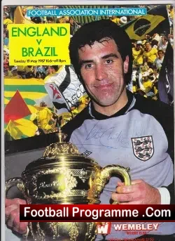 England v Brazil 1987 – Multi Autographed Signed