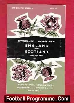 England v Scotland 1961 – Under 23 Match at Boro + Denis Law