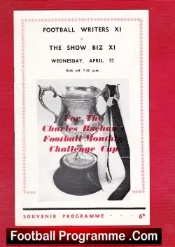 Football Writers v Show Biz 1960s - Sean Connery - football programme