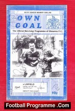 Glenavon v Linfield 1992 – Multi Autographed Signed