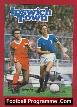 Ipswich Town v Manchester United 1978 - football programme