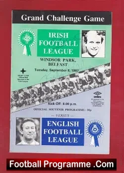Ireland Football League v English League 1987 – Autographed