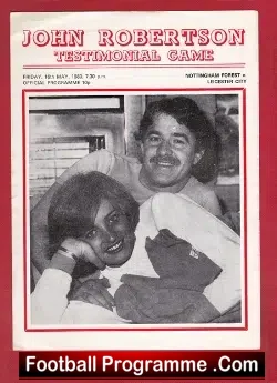 John Robertson Benefit Match Testimonial Nottingham Forest 1980