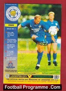 Leicester City v Peterborough United 1993 - Multi Autographed - football programme