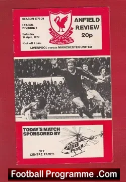 Liverpool v Manchester United 1979 - football programme