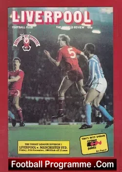 Liverpool v Manchester United 1986 - football programme