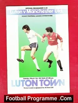 Luton Town v Manchester United 1987 - football programme